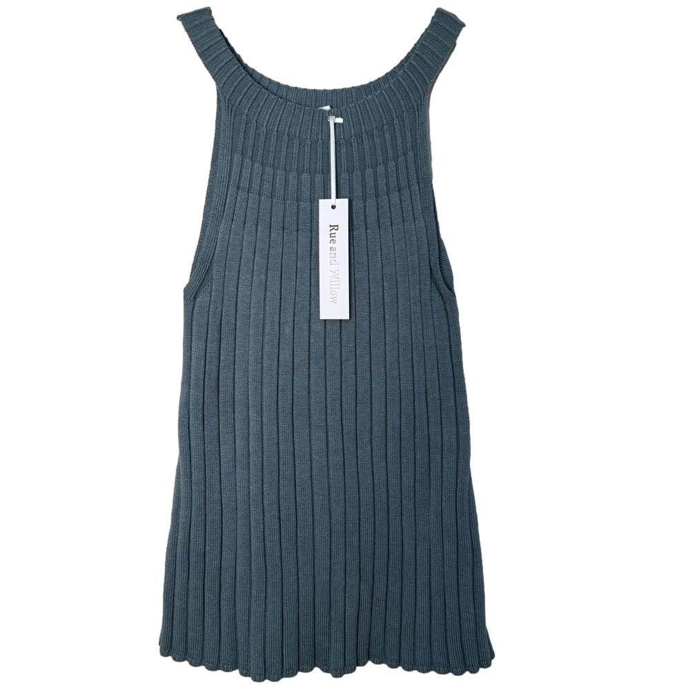 RUE AND WILLOW Women’s teal halter style cropped sweater tank size x-small NWT